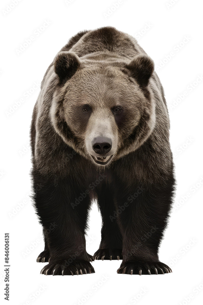 Fototapeta premium Isolated PNG Grizzly Bear Wildlife, GENERATIVE AI