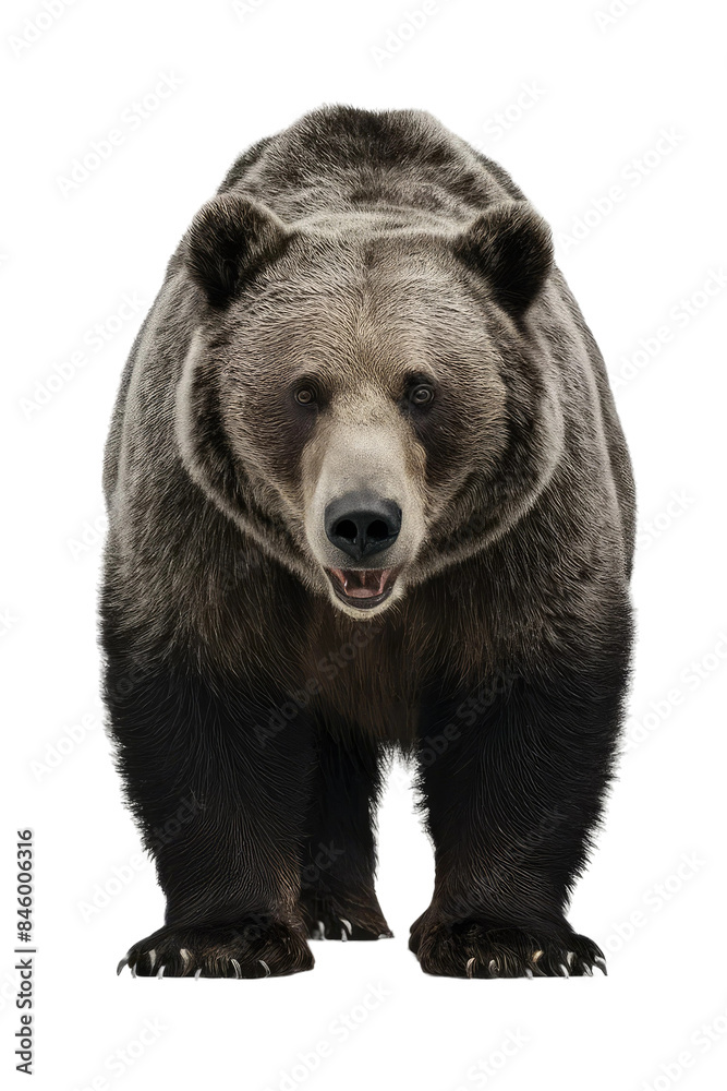 Fototapeta premium Isolated PNG Grizzly Bear Wildlife, GENERATIVE AI