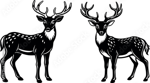 set of deer silhouettes