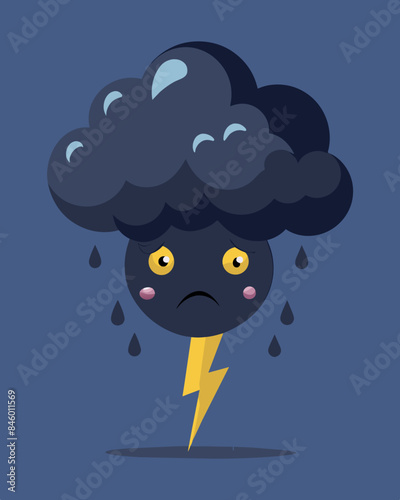 The dark storm clouds seem to mock and taunt feeding off of the bleak thoughts and feelings below.. Vector illustration