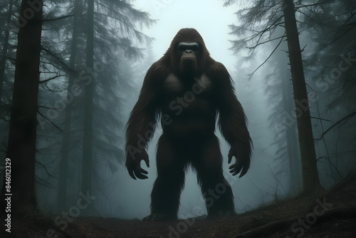 the legendary Bigfoot: iconic, mysterious forest dweller of North America photo
