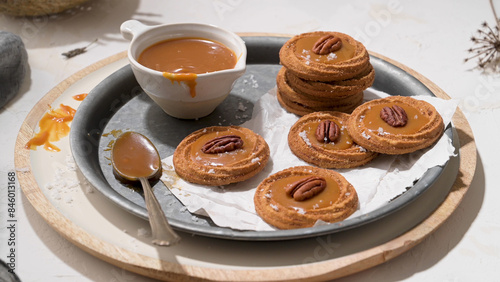 Biscuits with salted caramel photo