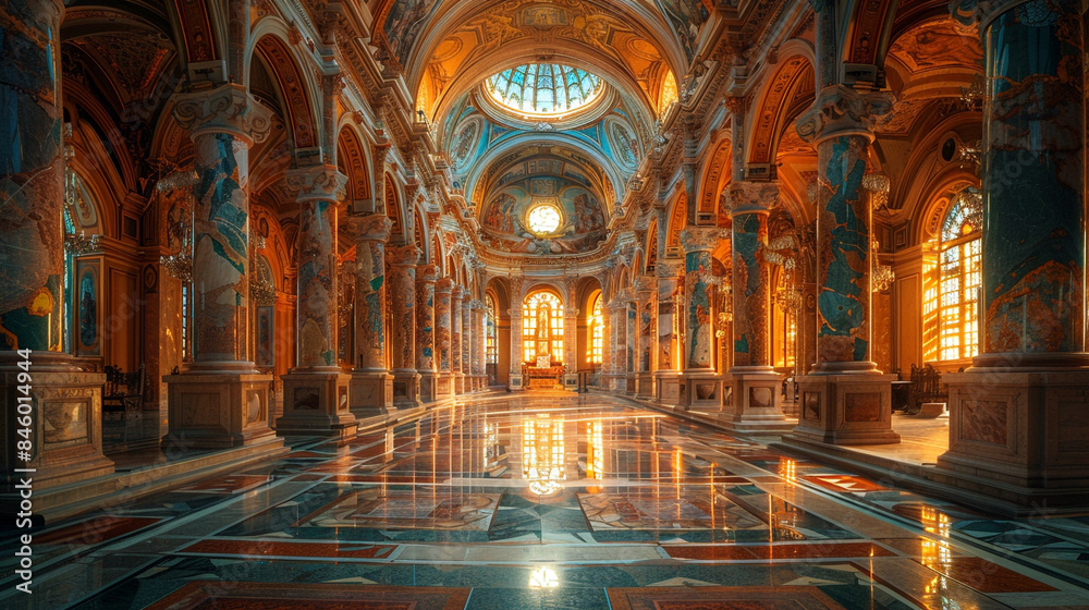 Obraz premium An ornate Italian chapel inspired bedroom-2