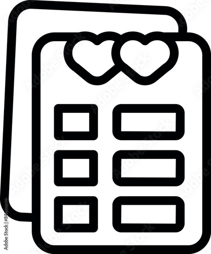 Online dating app showing matching profiles with hearts for love and romance