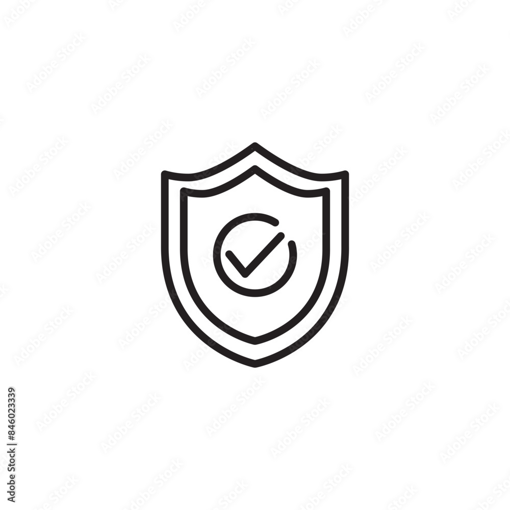 Confirm protection security secure icon. Stroke outline style. Editable icon. Confirm protection security secure icon. Stroke outline style. Editable icon.