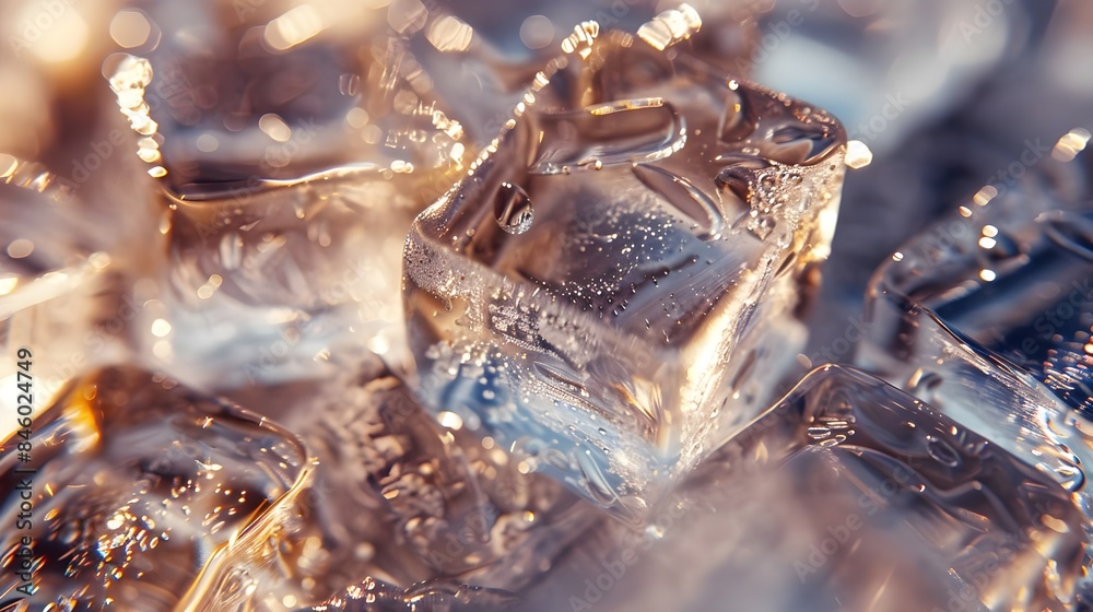 Ice Cubes Close Up Photography (Generative AI) Ice Cubes Close Up Photography (Generative AI)