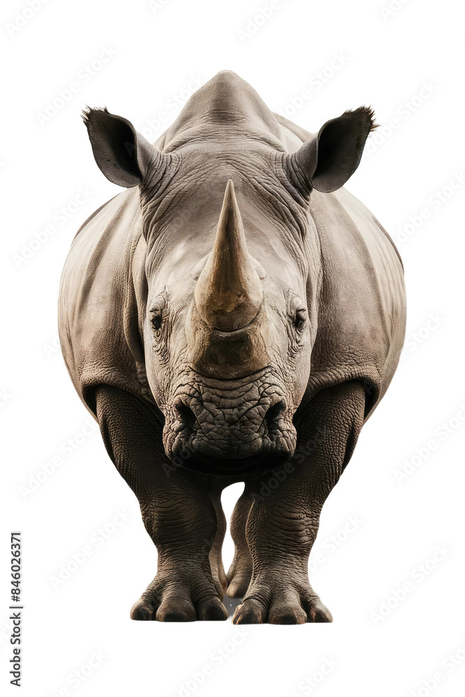 Fototapeta premium Isolated PNG Rhinoceros Wildlife, GENERATIVE AI