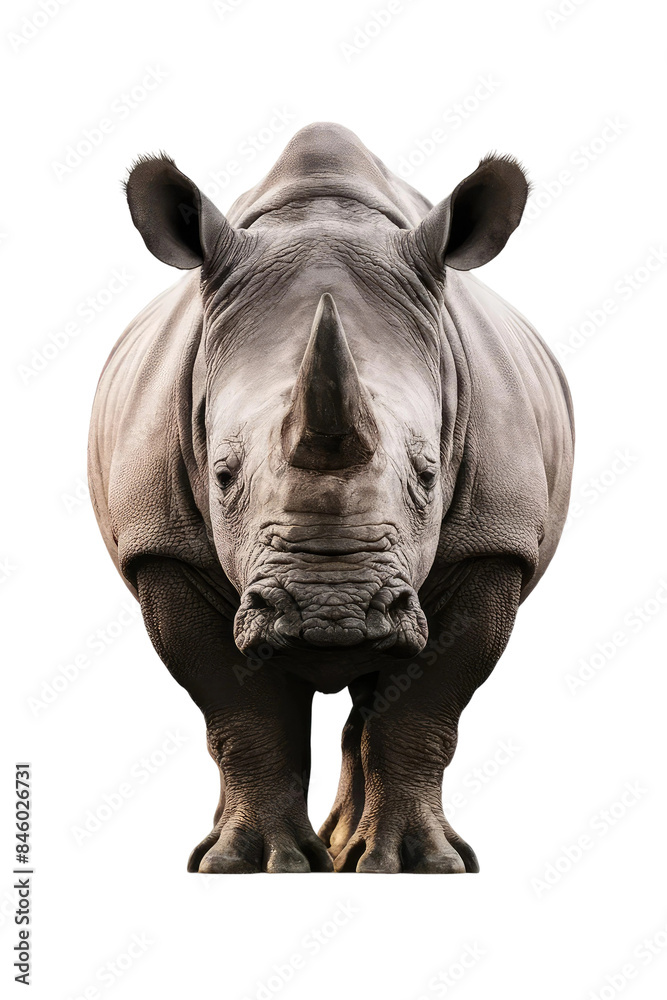 Obraz premium Isolated PNG Rhinoceros Wildlife, GENERATIVE AI