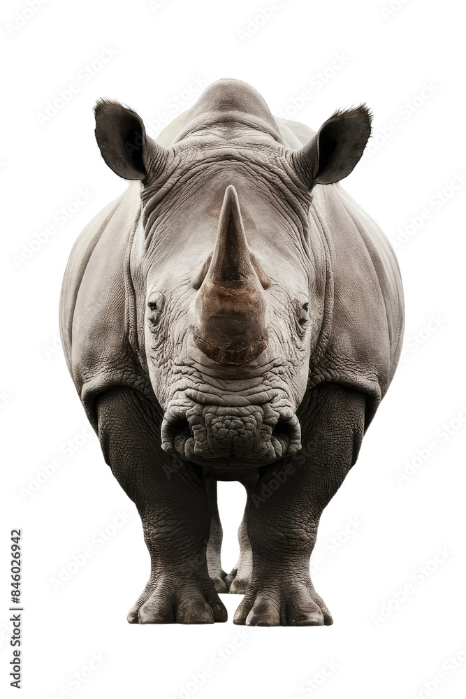 Obraz premium Isolated PNG Rhinoceros Wildlife, GENERATIVE AI