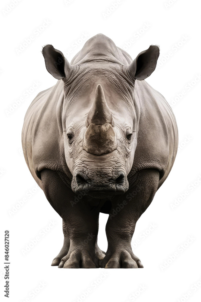 Fototapeta premium Isolated PNG Rhinoceros Wildlife, GENERATIVE AI