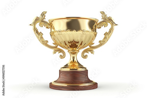 gold cup champion isolated on white background