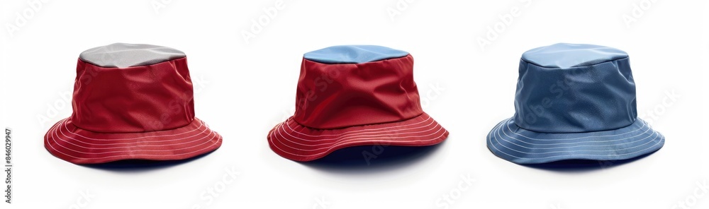 set bucket hats isolated on white background set bucket hats isolated on white background