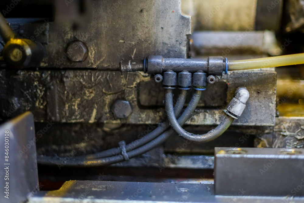 An equipment of machine. Mechanical part in the manufacturing. An equipment of machine. Mechanical part in the manufacturing.