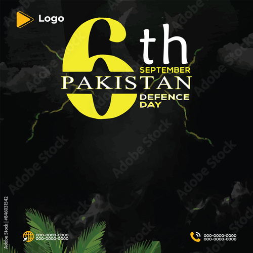 Independence day on military background with social media banner post design template | 6 September Pakistan defence day vertical social media banner post design template | A poster for Defence day photo