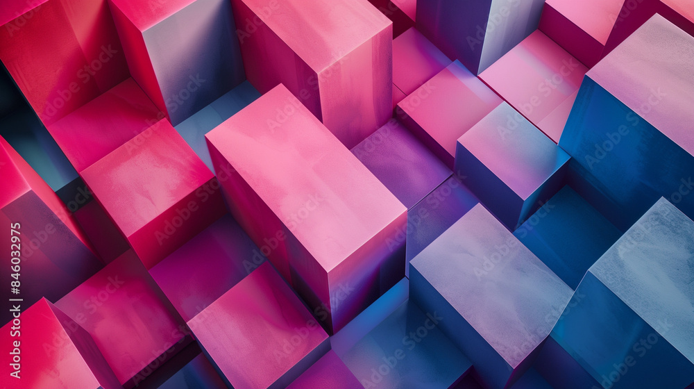 Abstract geometric background of the same shapes that are at different depths and create the illusion of volume Abstract geometric background of the same shapes that are at different depths and create the illusion of volume