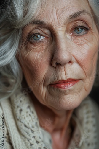 eldery woman   close-up portrait  Generative AI © València
