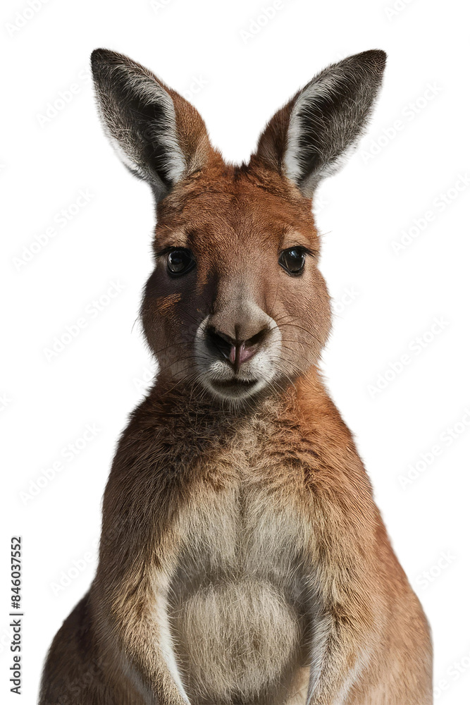 Fototapeta premium Isolated PNG Kangaroo Wildlife, GENERATIVE AI