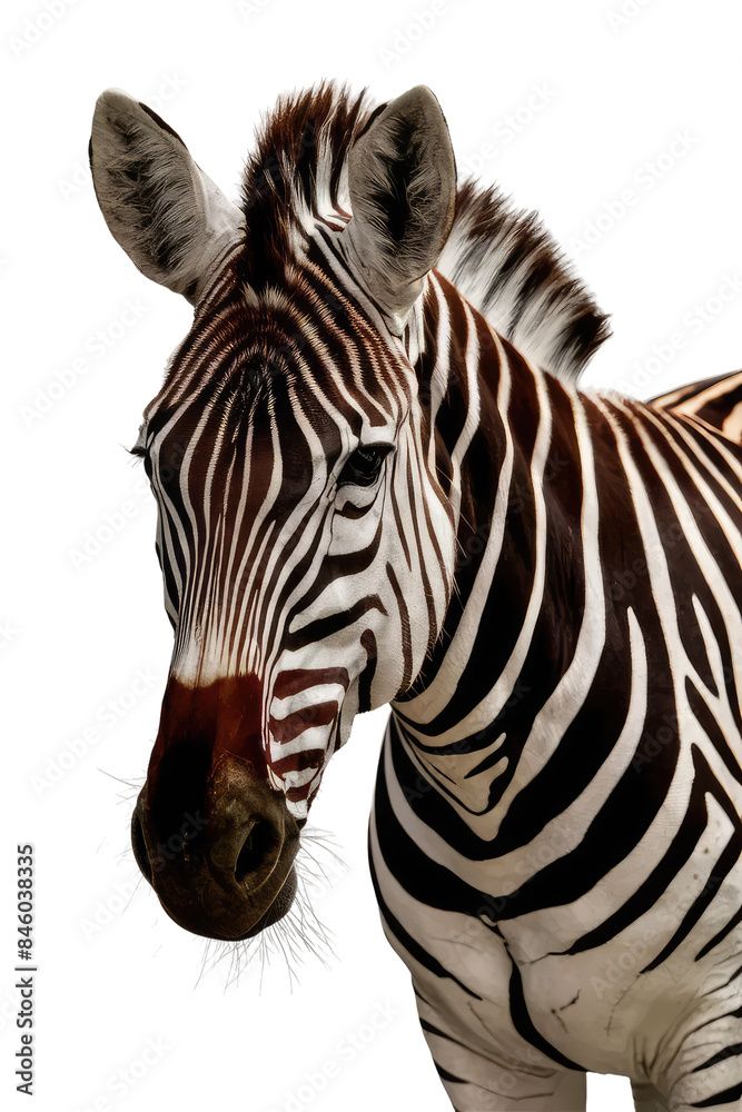 Naklejka premium Isolated PNG Zebra Wildlife, GENERATIVE AI