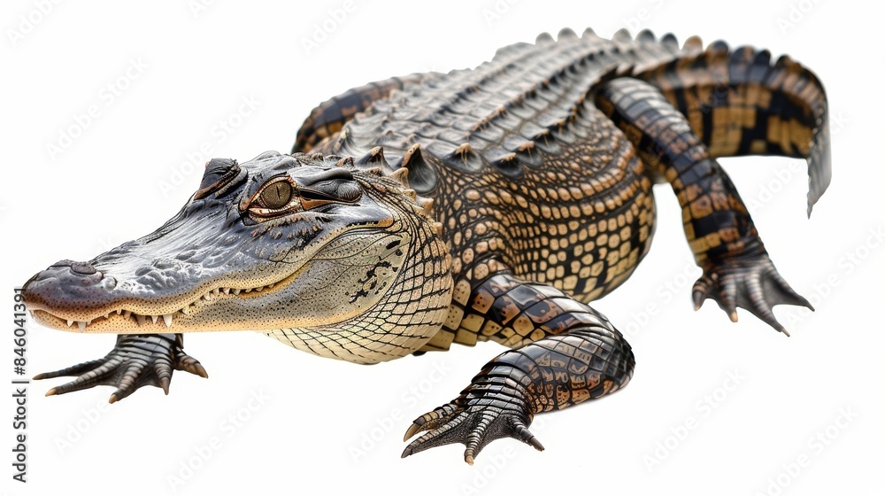 American alligator taking a step with its feet spread and mouth slightly ajar American alligator taking a step with its feet spread and mouth slightly ajar