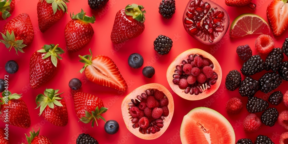 Summer background with fresh fruits and berries Summer background with fresh fruits and berries