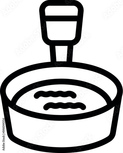 Line art icon of a petri dish with agar, commonly used in laboratories for scientific experiments