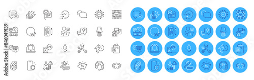 Quick tips, New message and Star line icons pack. Reminder, Messenger, Binary code web icon. Cut tax, Hypoallergenic tested, Lightning bolt pictogram. 360 degrees, Charging time, Table lamp. Vector
