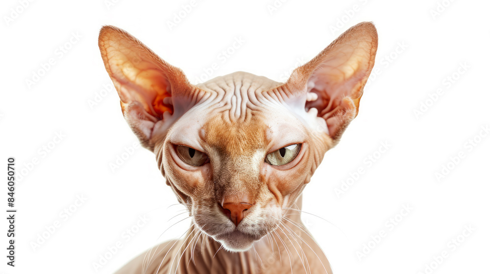 Obraz premium Portrait of Sphynx hairless Cat looking in Camera