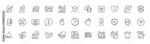 Airplane mode, Health app and Web shop line icons. Pack of Payment, Web report, Augmented reality icon. Charging station, Notification bell, Qr code pictogram. Ranking stars. Line icons. Vector