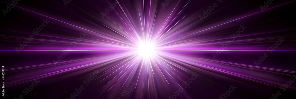 Ethereal purple light burst abstract rays on dark background with pink and gold sparkles Ethereal purple light burst abstract rays on dark background with pink and gold sparkles