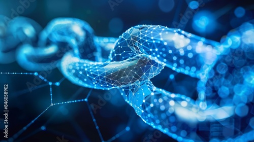 A conceptual hightech business where blockchain ensures complete transparency and trust in supply chains