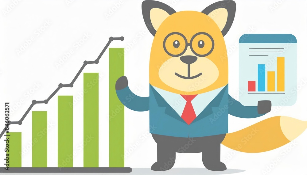 Animal holding financial graph , chart Animal holding financial graph , chart