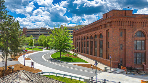 spokane post street bridge aerial downtown