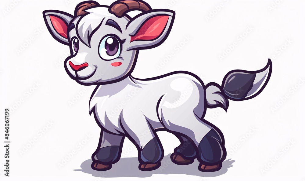 Fototapeta premium a cartoon cute of a goat. 