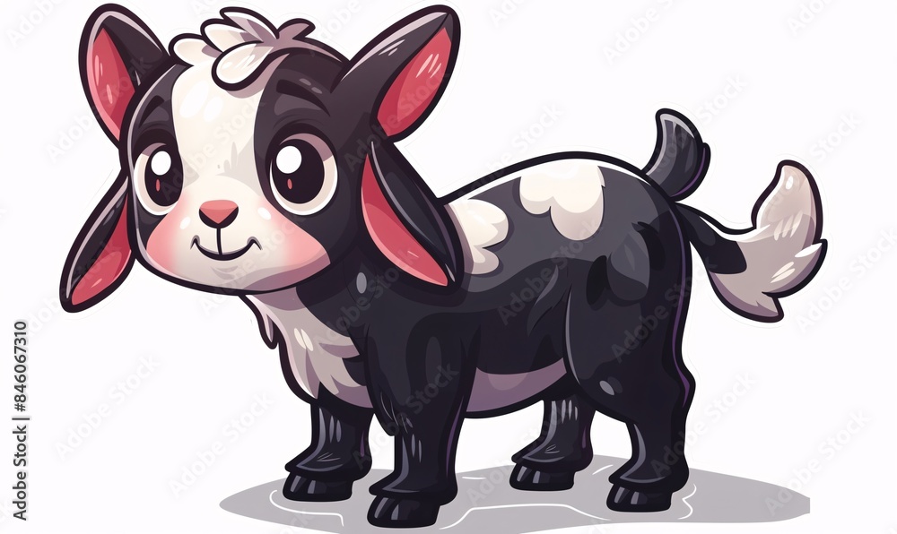 Naklejka premium a cartoon cute of a goat. 
