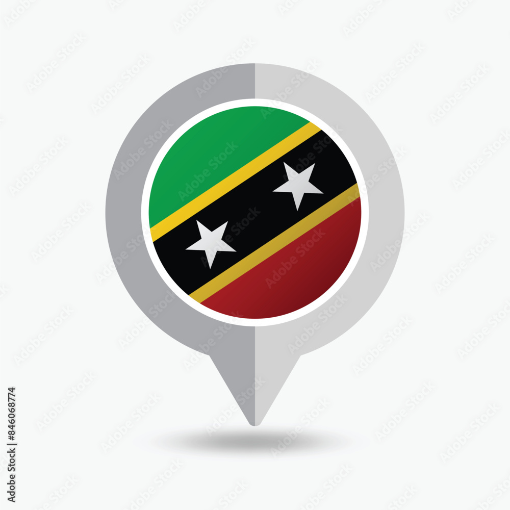 Saint kitts and Nevis Location Pin Icon Vector Illustration Saint kitts and Nevis Location Pin Icon Vector Illustration