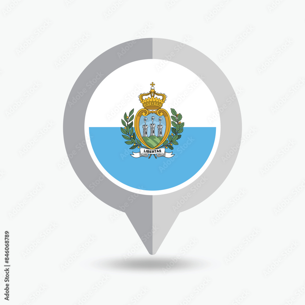 San Marino Location Pin Icon Vector Illustration San Marino Location Pin Icon Vector Illustration