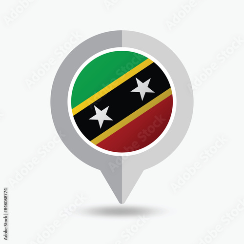 Free Download Saint kitts and Nevis Location Pin Icon Vector Illustration - GFXLoad