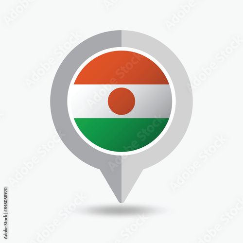 Free Download Niger Location Pin Icon Vector Illustration - GFXLoad