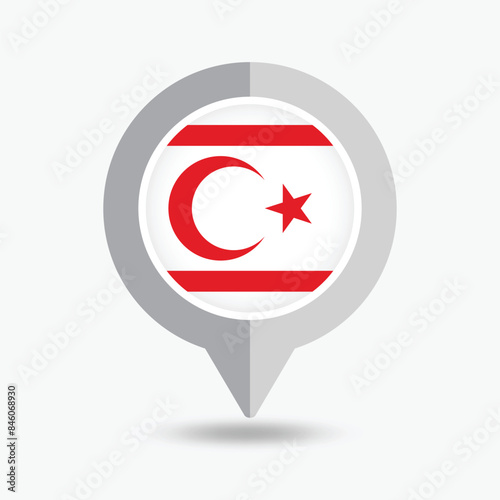 Free Download Northern Cyprus Location Pin Icon Vector Illustration - GFXLoad