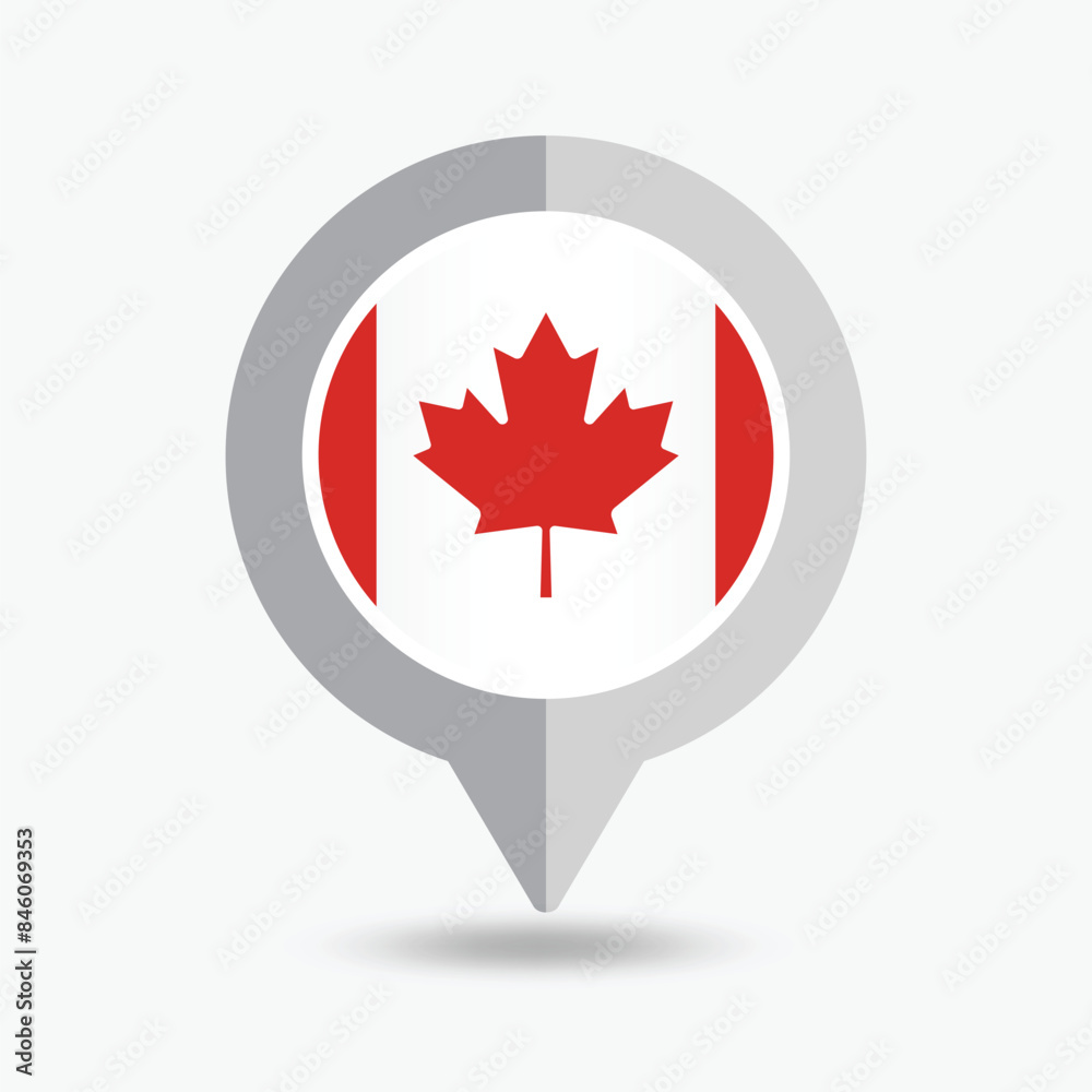 Canada Location Pin Icon Vector Illustration Canada Location Pin Icon Vector Illustration