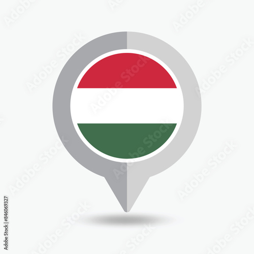 Free Download Hungary Location Pin Icon Vector Illustration - GFXLoad