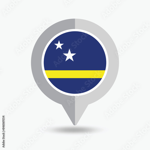 Free Download Curacao Location Pin Icon Vector Illustration - GFXLoad