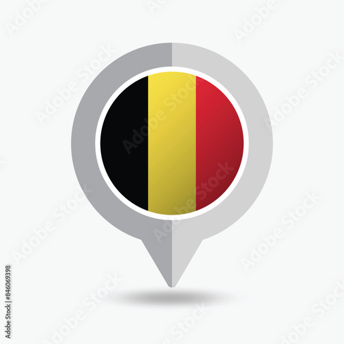 Free Download Belgium Location Pin Icon Vector Illustration - GFXLoad