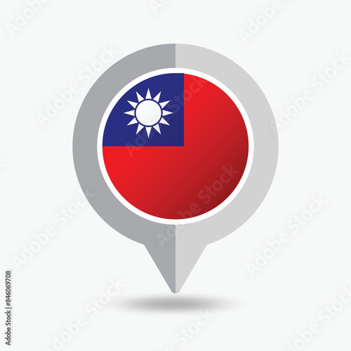 Free Download Taiwan Location Pin Icon Vector Illustration - GFXLoad
