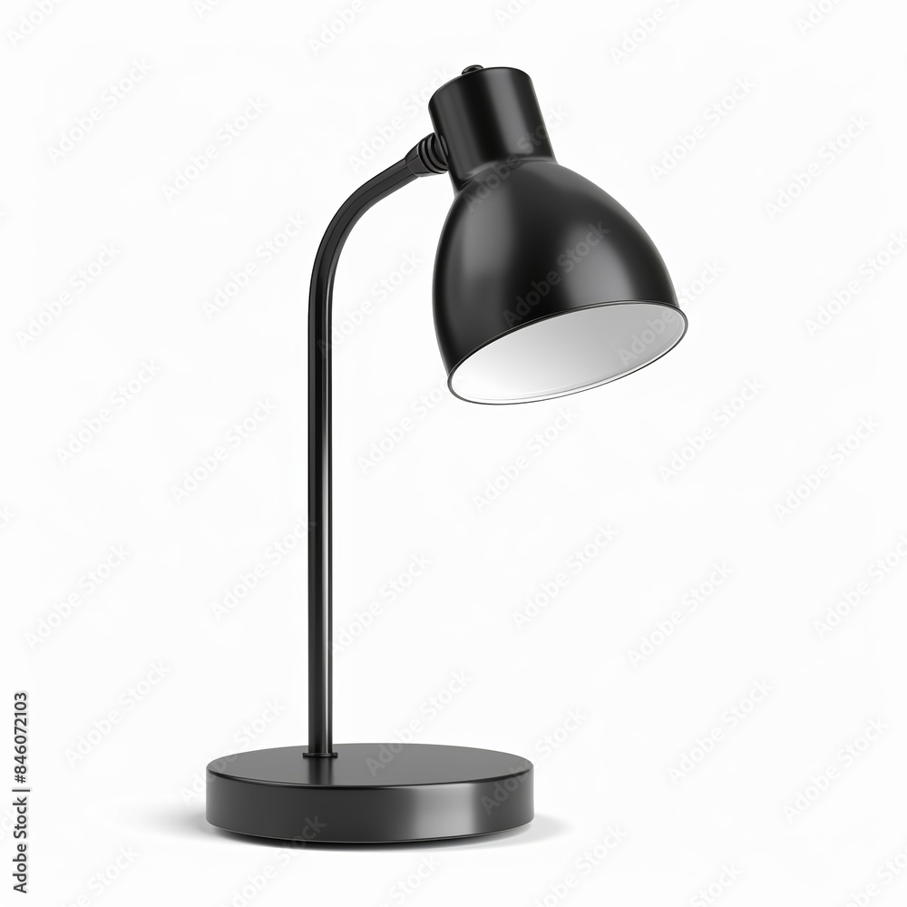 Black desk lamp on white background Black desk lamp on white background