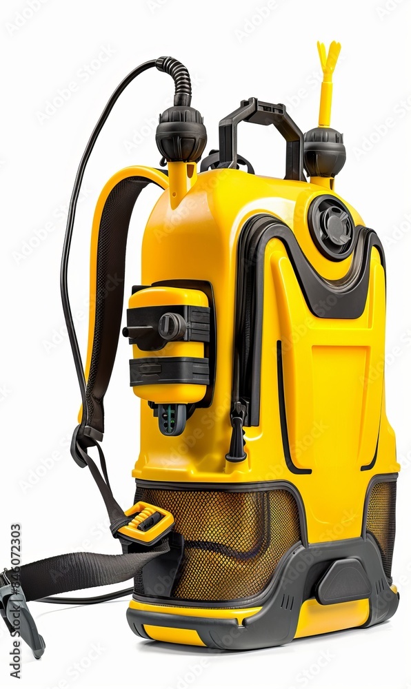 Battery backpack garden sprayer equipment on white background Battery backpack garden sprayer equipment on white background