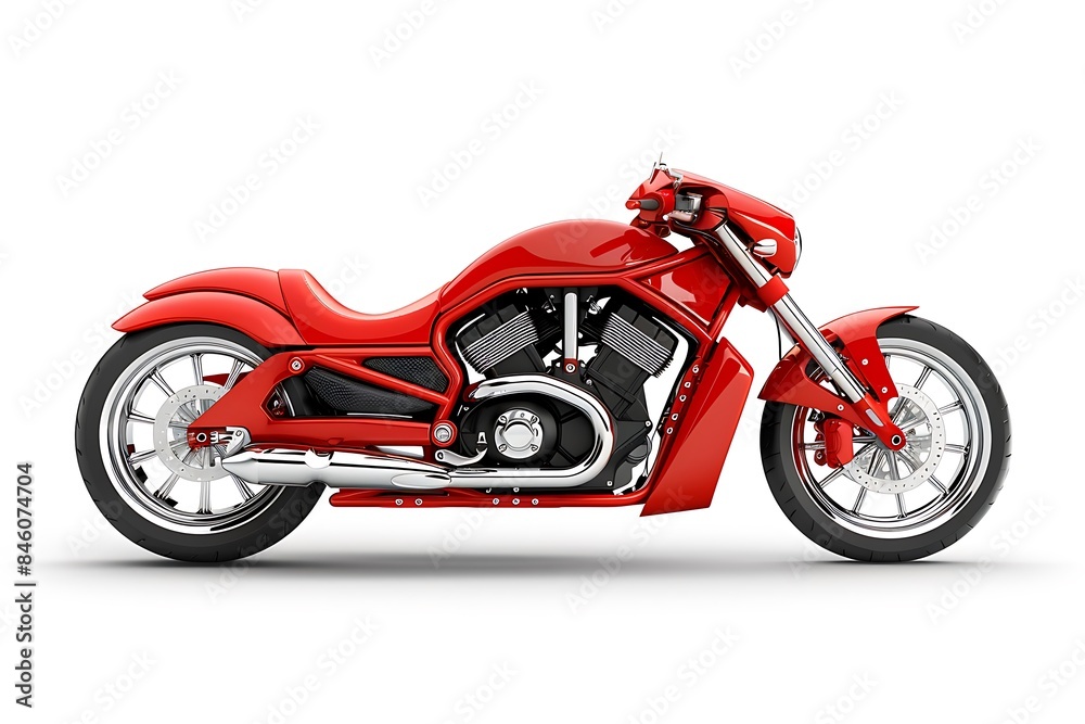 Red motorcycle isolated on white background Red motorcycle isolated on white background