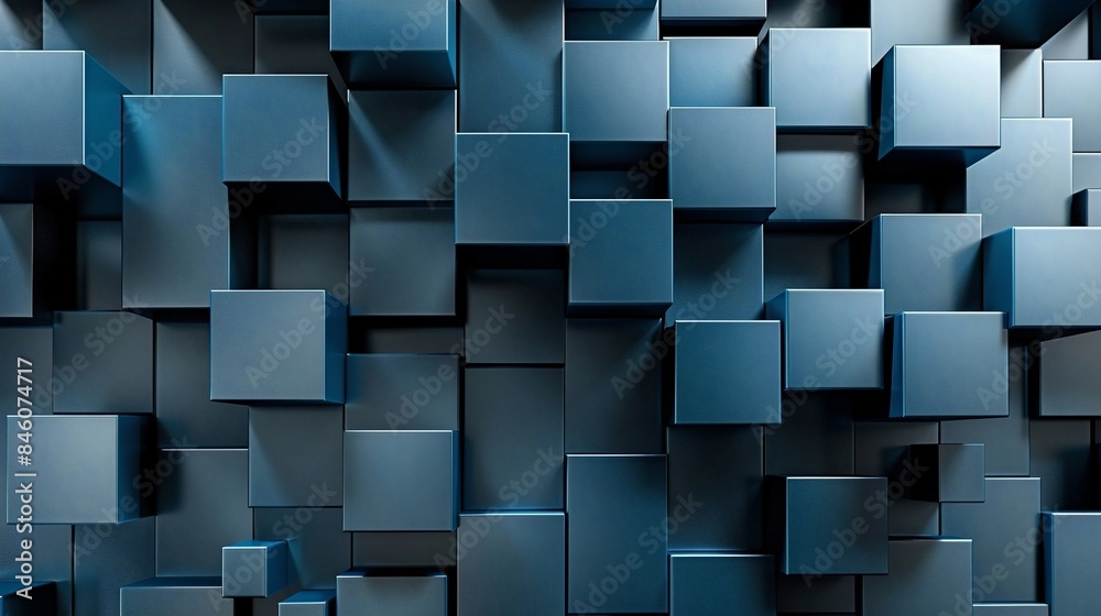 blue grey 3d squares technology banner background