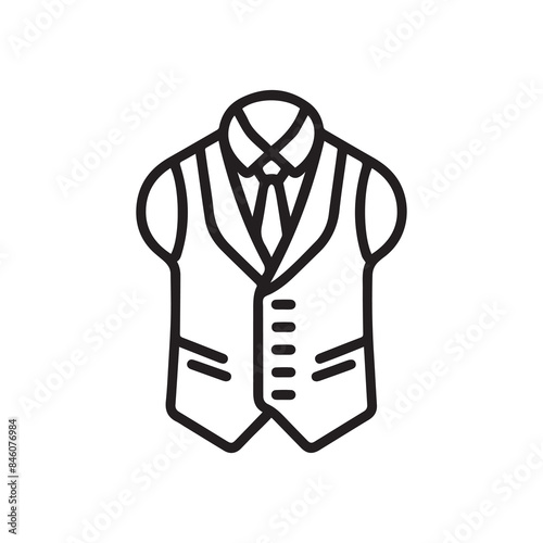 Jacket and Blazer clothes icon style vector design.