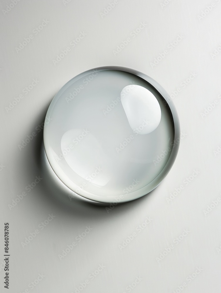 photograph of a drop of colorless oil, photographed on a white surface, top view photograph of a drop of colorless oil, photographed on a white surface, top view